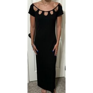 Vintage Miss Jackson's Tulsa Womens Black Maxi Cocktail Dress Rare Sz‎ 8 Elegant
